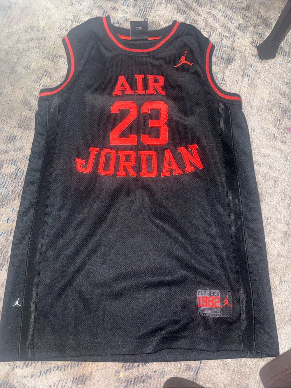 Jordan Black Jersey with Orange 1982 Patch